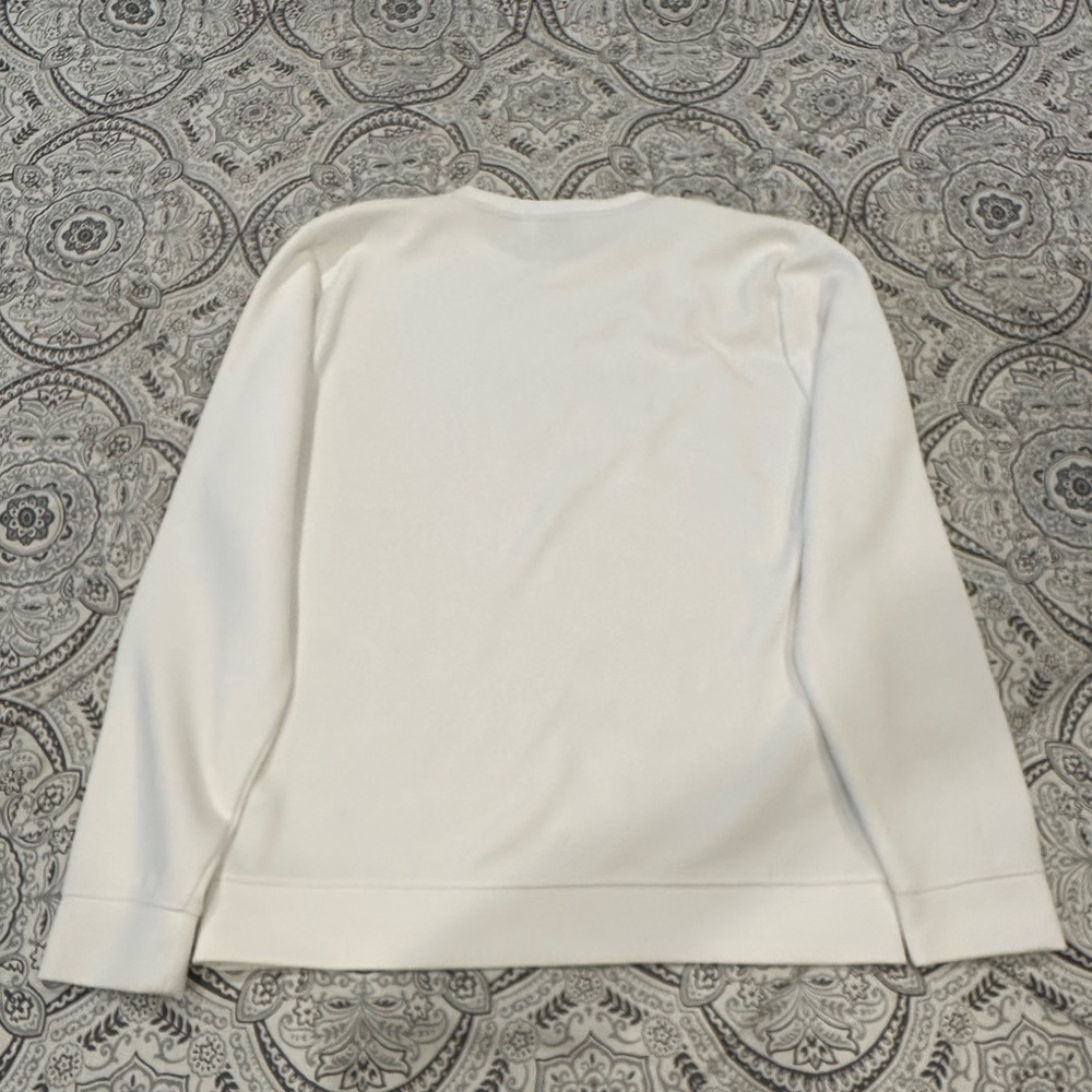 Hugo Boss White Crewneck Sweater with Gray Logo - Picture 2 of 4